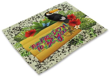 Papegaai Afdrukken Tafel Mat Dier Vogel Patroon Keuken Placemat Servet Voor Bruiloft Decoratie Eettafel Accessoires MA01075