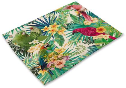 Papegaai Afdrukken Tafel Mat Dier Vogel Patroon Keuken Placemat Servet Voor Bruiloft Decoratie Eettafel Accessoires MA01076