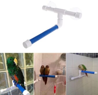Papegaai Bad Douche Zitstokken Staande Platform Rek Zuig Muur Cup Vogel Speelgoed E56E