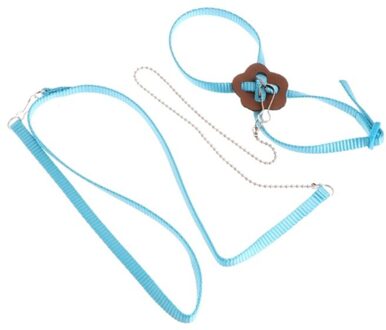 Papegaai Bird Harness Leash Outdoor Verstelbare Training Touw Anti Vliegende Tractie Riem Draagbare Band Blauw