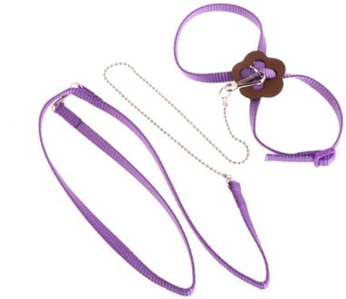 Papegaai Bird Harness Leash Outdoor Verstelbare Training Touw Anti Vliegende Tractie Riem Draagbare Band Paars