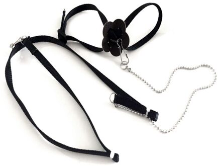 Papegaai Bird Harness Leash Outdoor Verstelbare Training Touw Anti Vliegende Tractie Riem Draagbare Band zwart