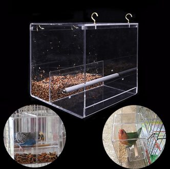 Papegaai Morsbestendig Feed Doos Plastic Huisdier Vogel Voedsel Doos Papegaai Voedsel Container Bite Slip Geschikt Voor Kleine Vogels Kleine papegaai