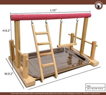 Papegaai Playstand Vogel Play Stand Valkparkiet Speeltuin Hout Baars Gym Kinderbox met Ladder Swing Speelgoed Oefening Spelen rood