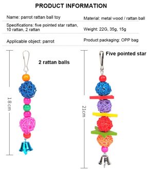 Papegaai Rotan Speelgoed Vogel Benodigdheden Opknoping Kooi Vogel Speelgoed Rotan Kralen Bell String Hand Geweven Pet Accessoires Voor Kleine Grote vogel 02 03