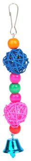 Papegaai Rotan Speelgoed Vogel Benodigdheden Opknoping Kooi Vogel Speelgoed Rotan Kralen Bell String Hand Geweven Pet Accessoires Voor Kleine Grote vogel 03