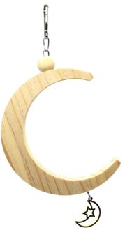 Papegaai Swing Baars Stand Speelgoed Maan Vorm Opknoping Hangmat Bell Huisdier Kooi Vogel Houten Training Klauw Voeten Slijpen Stok Chew speelgoed A-L