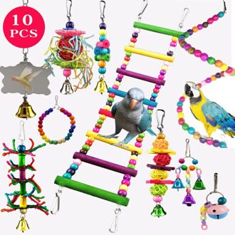 Papegaaien Speelgoed En Vogel Accessoires Voor Huisdier Speelgoed Swing Stand Budgie Parkiet Kooi Afrikaanse Grey Vogel Speelgoed Parkiet 10stk