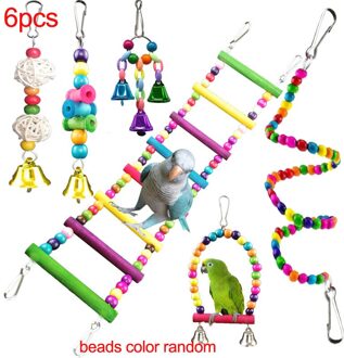 Papegaaien Speelgoed En Vogel Accessoires Voor Huisdier Speelgoed Swing Stand Budgie Parkiet Kooi Afrikaanse Grey Vogel Speelgoed Parkiet 6stk