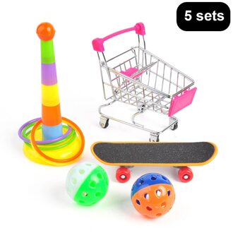 Papegaaien Speelgoed Set En Vogel Accessoires Voor Huisdier Speelgoed Skateboard Winkelwagen Puzzel Bal Training Vogel Speelgoed Levert Vogel Speelgoed Huisdier producten 5stk
