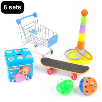 Papegaaien Speelgoed Set En Vogel Accessoires Voor Huisdier Speelgoed Skateboard Winkelwagen Puzzel Bal Training Vogel Speelgoed Levert Vogel Speelgoed Huisdier producten 6stk