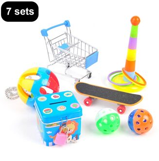 Papegaaien Speelgoed Set En Vogel Accessoires Voor Huisdier Speelgoed Skateboard Winkelwagen Puzzel Bal Training Vogel Speelgoed Levert Vogel Speelgoed Huisdier producten 7stk