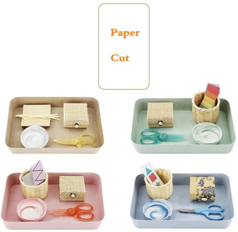 Paper-cut Scissor-cut Montessori Materials Art Works Safety Scissors for Kids Early Educational Equipment for Children 2~6years