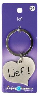 Paper dreams sleutelhanger Lief junior 10 x 4 cm ijzer zilver