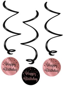 Paper dreams swirlslingers Happy Birthday 70 cm roze 3 stuks