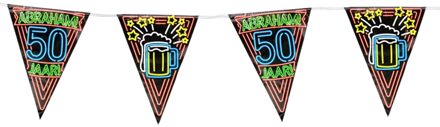 Paper dreams vlaggenlijn Abraham! 50 jaar! 10 meter Multikleur
