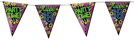 Paper dreams vlaggenlijn Happy 18! Party time! 10 meter zwart