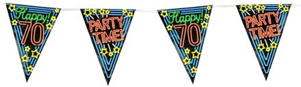 Paper dreams vlaggenlijn Happy 70! Party time! 10 meter zwart