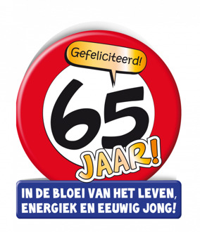 Paper dreams Wenskaart 65 Jaar Verkeersbord 14 X 16 Cm Karton