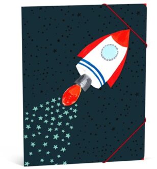 Paper salad - elastomap a4, raket blauw