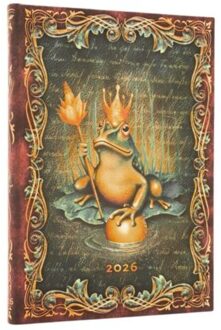 Paperblanks 2026 weekly planner the brothers grimm frog prince, 12 maanden, verticaal, midi