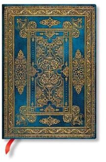 Paperblanks cahier, blue luxe, hardcover, formaat midi 13 x 18 cm, gelinieerd
