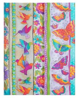Paperblanks cahier, formaat 18 x 23 cm., uitvoering laurel burch collection - hummingsbirds