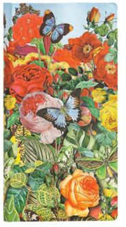 Paperblanks cahier, formaat 9 x 18 cm., uitvoering butterfly garden slim, gelinieerd