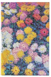 Paperblanks cahier, monet's chrysanthemums, hardcover, formaat midi 12,5 x 18 cm, blanco
