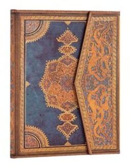 Paperblanks cahier, uitvoering safavid indigo ultra, formaat 18 x 23 cm., gelinieerd