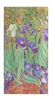 Paperblanks cahier, uitvoering van gogh's irises slim, formaat 9,5 x 18 cm., gelinieerd