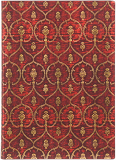 Paperblanks cahier, velvet dalmatic collection red velvet, flexi softcover, formaat midi 13 x 18 cm,