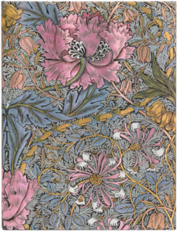 Paperblanks cahier, william morris : pink honeysuckle, formaat midi, gelinieerd
