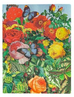 Paperblanks flexis cahier, butterfly garden mini, formaat 9,5 x 14 cm., gelinieerd