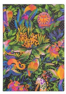 Paperblanks flexis cahier, formaat 13 x 18 cm., uitvoering laurel burch collection - jungle songs