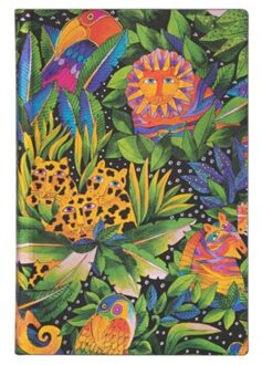 Paperblanks flexis cahier, formaat 9.5 x 14 cm., uitvoering laurel burch collection - jungle songs
