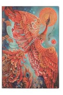 Paperblanks flexis cahier, uitvoering firebird mini, formaat 9,5 x 14 cm., gelinieerd