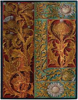 Paperblanks flexis cahier, vox botanica : wild thistle, formaat midi, gelinieerd