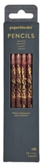 Paperblanks hb potlood, william shakespeare, set van 4