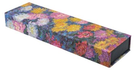 Paperblanks pencil case, formaat 22 x 3 x 6,5 cm - monet's chrysanthemums