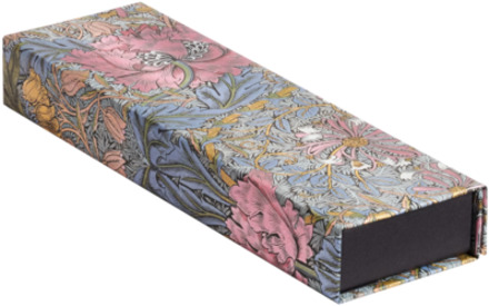 Paperblanks pencil case, william morris : pink honeysuckle, formaat 22 x 3 x 6.5 cm.