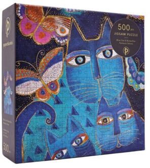 Paperblanks puzzel 500 stukjes - blue cats & butterflies