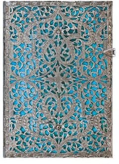 Paperblanks Silver Filigree, Maya Blue, Midi, Lin