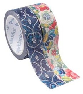 Paperblanks washi tapes, uitvoering blue velvet / pear garden, set à 2 stuks