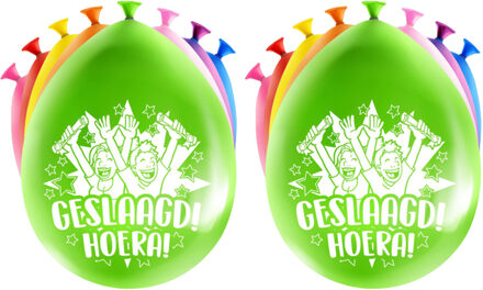 paperdreams 16x stuks geslaagd/afstudeer feest ballonnen - diverse kleuren - latex - ca 30 cm - Ballonnen Multikleur