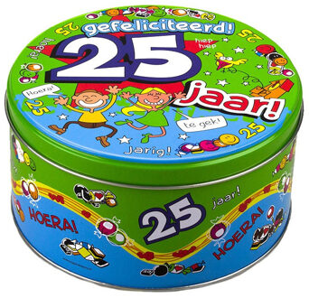 paperdreams 25 jaar snoeptrommel/bewaarblik met grappige tekst - 25e verjaardag - fun cadeau Multi