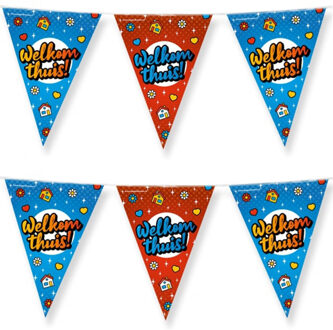 paperdreams 2x paperdreams vlaggenlijn - welkom thuis feest- 10m - diverse kleuren - folie