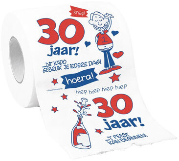 paperdreams 30 Jaar toiletpapier man verjaardag decoratie / versiering - Fopartikelen Multikleur