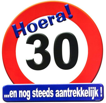 paperdreams 30 jaar verjaardag stopbord - Dia 50 cm - Leeftijd feestartikelen - verkeersbord - Karton Multi