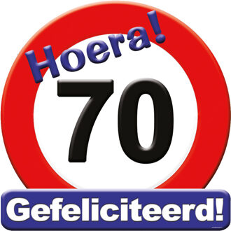 paperdreams 70 jaar verjaardag stopbord - Dia 50 cm - Leeftijd feestartikelen - verkeersbord - Karton